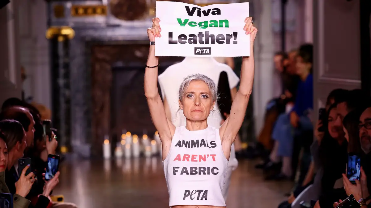 Victoria Beckham’s fashion show disrupted by Peta protesters